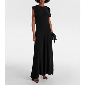 NWT Faithfull the Brand Paloma open-back silk-voile maxi dress US 2 XS